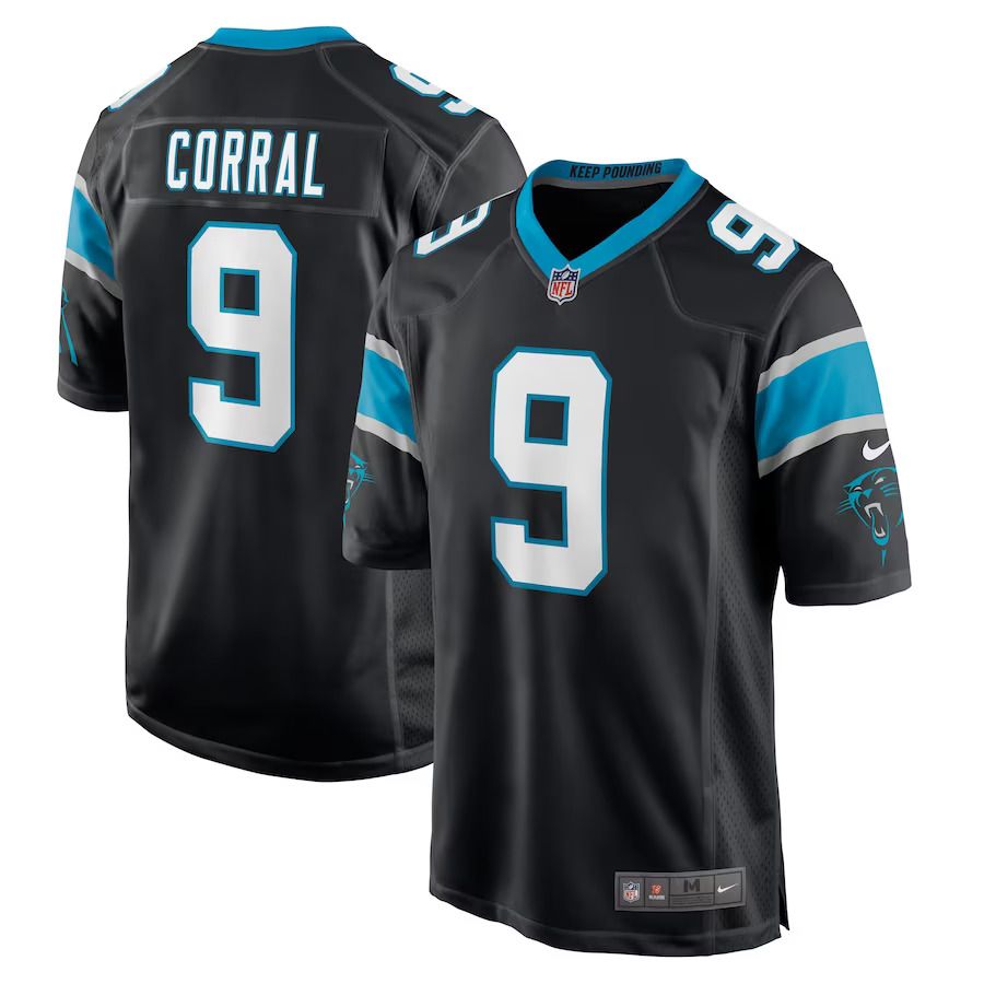 Men Carolina Panthers #9 Matt Corral Nike Black Player Game NFL Jersey